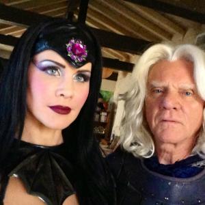 Josie Davis and Malcolm McDowell